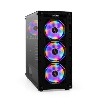 Корпуса Exegate EX294967RUS Корпус Miditower ExeGate i3 BASE (ATX, без БП, с окном, 1*USB+1*USB3.0, аудио, 4 вент. 12см с RGB подсветкой) Корпуса Exegate EX294967RUS Корпус Miditower ExeGate i3 BASE (ATX, без БП, с окном, 1*USB+1*USB3.0, аудио, 4 вент. 12см с RGB подсветкой)