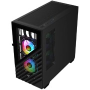 Корпус 1STPLAYER DK D7 Black / mATX / 3x120mm LED fans / D7-BK-3F1