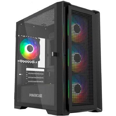 Корпус Powercase Alisio Micro X4B V2, Tempered Glass, 4х 120mm ARGB fans, ARGB HUB, чёрный, mATX (CAMCXB-A4) Корпус Powercase Alisio Micro X4B V2, Tempered Glass, 4х 120mm ARGB fans, ARGB HUB, чёрный, mATX (CAMCXB-A4)