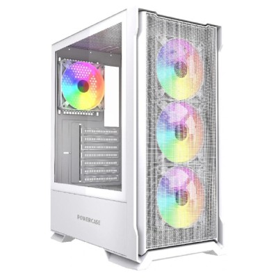 Корпус Powercase Mistral AZ4W ARGB, Tempered Glass, 4x 120mm ARGB Fans, белый, ATX (CMAZW-A4) Корпус Powercase Mistral AZ4W ARGB, Tempered Glass, 4x 120mm ARGB Fans, белый, ATX (CMAZW-A4)