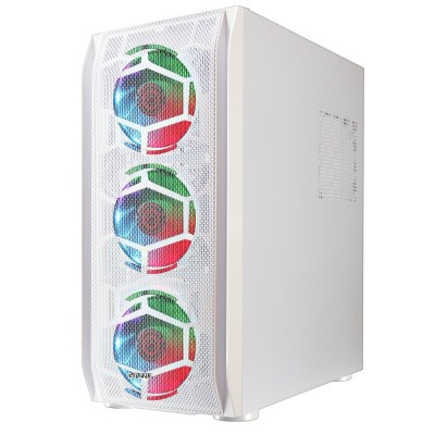 корпус Ginzzu GL 390 боковая дверца закаленное стекло на петлях на магнитах, controller CRC10, 4* 12R6W FAN 12CM RGB Белый корпус Ginzzu GL 390 боковая дверца закаленное стекло на петлях на магнитах, controller CRC10, 4* 12R6W FAN 12CM RGB Белый