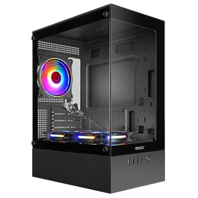 корпус Ginzzu CL475 mATX FAN 3*12LC4 передняя панель Стекло корпус Ginzzu CL475 mATX FAN 3*12LC4 передняя панель Стекло