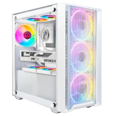 корпус Ginzzu CL640 mATX FAN 4*12FRGB передняя панель Сетка Белый корпус Ginzzu CL640 mATX FAN 4*12FRGB передняя панель Сетка Белый