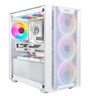 корпус Ginzzu CL660 mATX FAN 4*12FRGB передняя панель Решетка Белый корпус Ginzzu CL660 mATX FAN 4*12FRGB передняя панель Решетка Белый