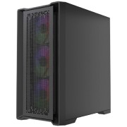 Корпус Powercase ByteFlow Micro Black LE, Tempered Glass, 4х 120mm ARGB PWM fans, чёрный, mATX без встроенного хаба (CAMBFB-A4-LE)