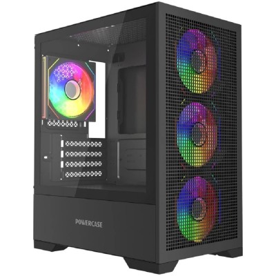 Корпус Powercase Mistral Micro B315, Tempered Glass, 4x 120mm ARGB PWM Fan, чёрный, mATX (CMMB315-A4) Корпус Powercase Mistral Micro B315, Tempered Glass, 4x 120mm ARGB PWM Fan, чёрный, mATX (CMMB315-A4)