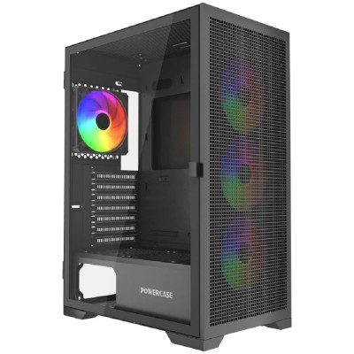 Корпус Powercase Mistral B415, Tempered Glass, 4x 120mm ARGB PWM Fans, чёрный, ATX (CMAB415-A4) Корпус Powercase Mistral B415, Tempered Glass, 4x 120mm ARGB PWM Fans, чёрный, ATX (CMAB415-A4)