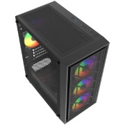 Корпус Powercase Mistral Micro EM16, Tempered Glass, 4x120mm FRGB fan, чёрный, mATX (CMMEM16B-L4)