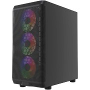 Корпус Powercase Mistral Micro EM22, Tempered Glass, 4x120mm FRGB fan, чёрный, mATX (CMMEM22B-L4)