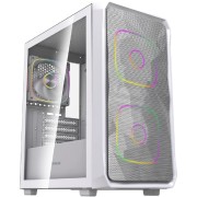 Корпус Powercase Корпус Mistral SM06 ARGB, Tempered Glass, 3x120mm ARGB PWM fans, белый, mATX  (CMMSM06W-A3)