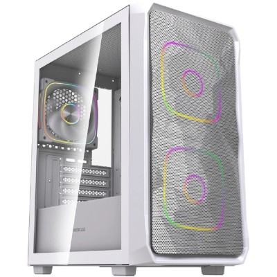 Корпус Powercase Корпус Mistral SM06 ARGB, Tempered Glass, 3x120mm ARGB PWM fans, белый, mATX (CMMSM06W-A3) Корпус Powercase Корпус Mistral SM06 ARGB, Tempered Glass, 3x120mm ARGB PWM fans, белый, mATX (CMMSM06W-A3)