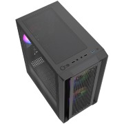 Корпус Powercase Корпус Mistral SM04 ARGB, Tempered Glass, Front Nylon Filter, 3x120mm ARGB PWM fans, чёрный, mATX (CMMSM04B-A3)
