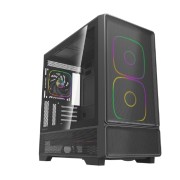 Корпус Powercase Корпус AX5, Black, TG, Type-C, 2x 140mm +3x 120mm ARGB PWM Fans, ARGB+PWM HUB, Nylon filters, чёрный, ATX (CJXA-A5)