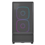 Корпус Powercase Корпус AX5, Black, TG, Type-C, 2x 140mm +3x 120mm ARGB PWM Fans, ARGB+PWM HUB, Nylon filters, чёрный, ATX (CJXA-A5)