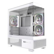Корпус Powercase Корпус Vision Micro S4W, Tempered Glass, Type-C, 3x 120mm ARGB PWM Fan, ARGB+PWM HUB, белый, mATX  (CVMMSHW-A3)