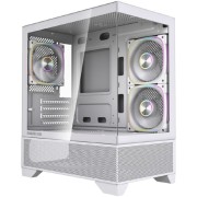 Корпус Powercase Корпус Vision Micro M4W, Tempered Glass, Type-C, 3x 120mm ARGB PWM Fan, белый, mATX (CVMM4W-A3)