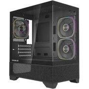 Корпус Powercase Корпус Vision Micro M4B, Tempered Glass, Type-C, 3x 120mm ARGB PWM Fan, чёрный, mATX (CVMM4B-A3)