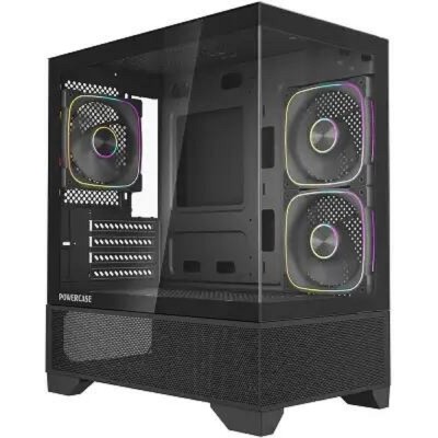 Корпус Powercase Корпус Vision Micro M4B, Tempered Glass, Type-C, 3x 120mm ARGB PWM Fan, чёрный, mATX (CVMM4B-A3) Корпус Powercase Корпус Vision Micro M4B, Tempered Glass, Type-C, 3x 120mm ARGB PWM Fan, чёрный, mATX (CVMM4B-A3)