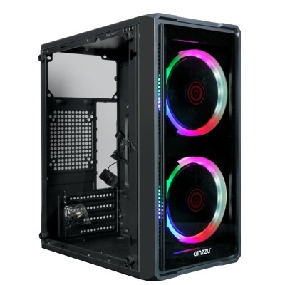корпус Ginzzu B177 2*USB 2.0,AU FAN 2*12 LED передняя и боковая панель стекло корпус Ginzzu B177 2*USB 2.0,AU FAN 2*12 LED передняя и боковая панель стекло