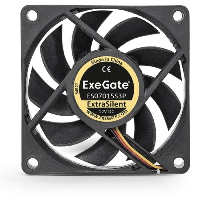 Вентиляторы Exegate EX283371RUS Вентилятор ExeGate ExtraSilent ES07015S3P, 70x70x15 мм, подшипник скольжения, 3pin, 2500RPM, 23dBA Вентиляторы Exegate EX283371RUS Вентилятор ExeGate ExtraSilent ES07015S3P, 70x70x15 мм, подшипник скольжения, 3pin, 2500RPM, 23dBA