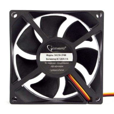 Вентилятор Gembird Вентилятор 80x80x25, гидрод., тихий, 3 pin/4pin Molex, провод 30 см (S8025H-3P4M) Вентилятор Gembird Вентилятор 80x80x25, гидрод., тихий, 3 pin/4pin Molex, провод 30 см (S8025H-3P4M)