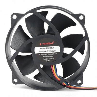 Вентилятор Gembird Вентилятор для корпуса 90x90x25, гидродинамический, 4 pin, провод 30 см (D9025HM-4) Вентилятор Gembird Вентилятор для корпуса 90x90x25, гидродинамический, 4 pin, провод 30 см (D9025HM-4)