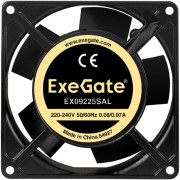 Вентиляторы Exegate EX289005RUS Вентилятор 220В ExeGate EX09225SAL (92x92x25 мм, Sleeve bearing (подшипник скольжения), подводящий провод 30 см, 2500RPM, 34dBA)