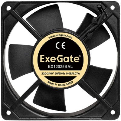 Вентиляторы Exegate EX289013RUS Вентилятор 220В ExeGate EX12025BAL (120x120x25 мм, 2-Ball (двойной шарикоподшипник), подводящий провод 30 см, 22000RPM, 33dBA) Вентиляторы Exegate EX289013RUS Вентилятор 220В ExeGate EX12025BAL (120x120x25 мм, 2-Ball (двойной шарикоподшипник), подводящий провод 30 см, 22000RPM, 33dBA)
