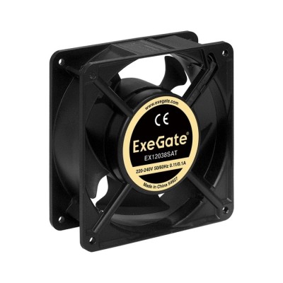 Вентиляторы Exegate EX289021RUS Вентилятор 220В ExeGate EX12038SAT (120x120x38 мм, Sleeve bearing (подшипник скольжения), клеммы, 2600RPM, 42dBA) Вентиляторы Exegate EX289021RUS Вентилятор 220В ExeGate EX12038SAT (120x120x38 мм, Sleeve bearing (подшипник скольжения), клеммы, 2600RPM, 42dBA)