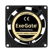 Вентиляторы Exegate EX288997RUS Вентилятор 220В ExeGate EX08025BAL (80x80x25 мм, 2-Ball (двойной шарикоподшипник), подводящий провод 30 см, 2600RPM, 32dBA)