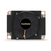 Вентиляторы Exegate EX293438RUS Кулер ExeGate ESNK-P0067APS4.PWM.1U.3647.Cu (радиальный (улитка), медный, 1U, 3 тепл. трубки, LGA3647, TDP 165W, Fan 80mm, PWM, 1500-6600RPM, 2 ball bearing, 4pin, 64db, на винтах,