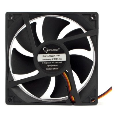 Вентилятор Gembird Вентилятор 92x92x25 гидродинамический тихий 3 pin/4pin Molex провод 30 см S9225H-3P4M Вентилятор Gembird Вентилятор 92x92x25 гидродинамический тихий 3 pin/4pin Molex провод 30 см S9225H-3P4M