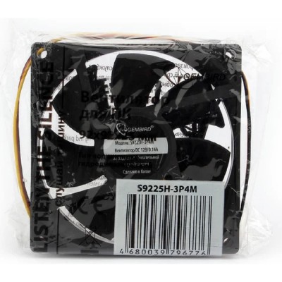 Вентилятор Gembird Вентилятор 92x92x25 гидродинамический тихий 3 pin/4pin Molex провод 30 см S9225H-3P4M Вентилятор Gembird Вентилятор 92x92x25 гидродинамический тихий 3 pin/4pin Molex провод 30 см S9225H-3P4M