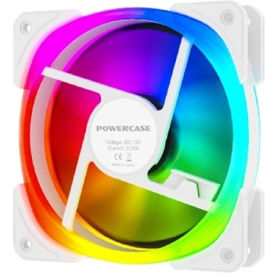 Вентиляторы Powercase (CM21-12W ARGB) White 120x120x25mm (PWM, 100шт./кор, 4pin +ARGB Sync, 800-1500±10% об/мин) Bulk Вентиляторы Powercase (CM21-12W ARGB) White 120x120x25mm (PWM, 100шт./кор, 4pin +ARGB Sync, 800-1500±10% об/мин) Bulk