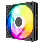 Вентиляторы Powercase Вентилятор (M53-12 ARGB) Black 120x120x25mm (PWM, 100шт./кор, 4pin PWM (M+F)+ 3pin ARGB (M+F), 600-1800±10% об/мин) Bulk