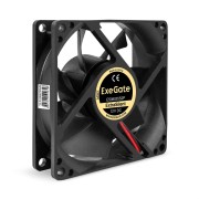 Вентиляторы Exegate EX299875RUS Вентилятор 12В DC ExeGate ExtraSilent ES08025S2P (80x80x25 мм, Sleeve bearing (подшипник скольжения), 2pin, 1900RPM, 20dBA)