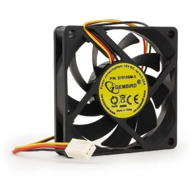 Вентилятор Gembird Вентилятор 70x70x15, втулка, 3pin, провод 25см D7015SM-3 Вентилятор Gembird Вентилятор 70x70x15, втулка, 3pin, провод 25см D7015SM-3