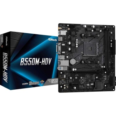 Материнская плата Asrock B550M-HDV Soc-AM4 AMD B550 2xDDR4 mATX AC`97 8ch(7.1) GbLAN RAID+VGA+DVI+HDMI Материнская плата Asrock B550M-HDV Soc-AM4 AMD B550 2xDDR4 mATX AC`97 8ch(7.1) GbLAN RAID+VGA+DVI+HDMI