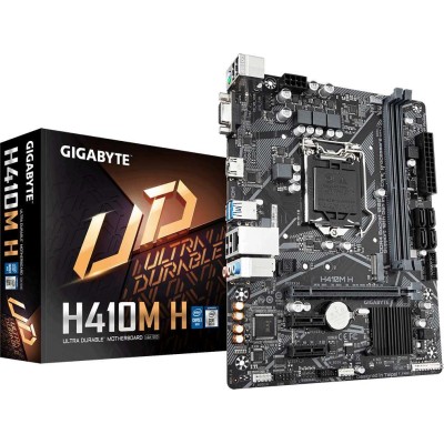 Материнская плата Gigabyte H410M H Soc-1200 Intel H410 2xDDR4 mATX AC`97 8ch(7.1) GbLAN+VGA+HDMI Материнская плата Gigabyte H410M H Soc-1200 Intel H410 2xDDR4 mATX AC`97 8ch(7.1) GbLAN+VGA+HDMI