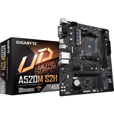 Материнская плата Gigabyte A520M S2H Soc-AM4 AMD A520 2xDDR4 mATX AC`97 8ch(7.1) GbLAN RAID+VGA+DVI+HDMI Материнская плата Gigabyte A520M S2H Soc-AM4 AMD A520 2xDDR4 mATX AC`97 8ch(7.1) GbLAN RAID+VGA+DVI+HDMI
