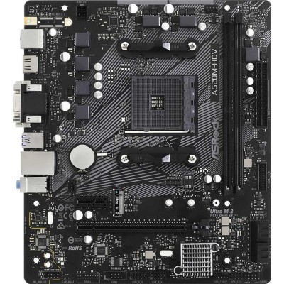Материнская плата Asrock A520M-HDV Soc-AM4 AMD A520 2xDDR4 mATX AC`97 8ch(7.1) GbLAN RAID+VGA+DVI+HDMI Материнская плата Asrock A520M-HDV Soc-AM4 AMD A520 2xDDR4 mATX AC`97 8ch(7.1) GbLAN RAID+VGA+DVI+HDMI