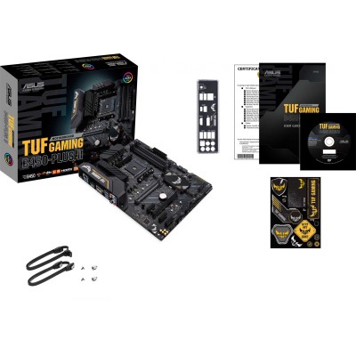 Материнская плата Asus TUF GAMING B450-PLUS II Soc-AM4 AMD B450 4xDDR4 ATX AC`97 8ch(7.1) GbLAN RAID+HDMI+DP Материнская плата Asus TUF GAMING B450-PLUS II Soc-AM4 AMD B450 4xDDR4 ATX AC`97 8ch(7.1) GbLAN RAID+HDMI+DP