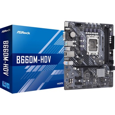 Материнская плата Asrock B660M-HDV Soc-1700 Intel B660 2xDDR4 mATX AC`97 8ch(7.1) GbLAN RAID+VGA+HDMI+DP Материнская плата Asrock B660M-HDV Soc-1700 Intel B660 2xDDR4 mATX AC`97 8ch(7.1) GbLAN RAID+VGA+HDMI+DP