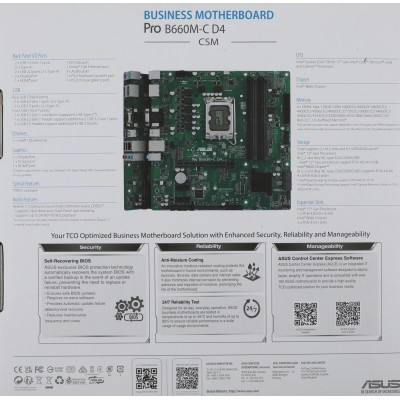 Материнская плата Asus PRO B660M-C D4-CSM Soc-1700 Intel B660 4xDDR4 mATX AC`97 8ch(7.1) GbLAN RAID+VGA+HDMI+DP Материнская плата Asus PRO B660M-C D4-CSM Soc-1700 Intel B660 4xDDR4 mATX AC`97 8ch(7.1) GbLAN RAID+VGA+HDMI+DP