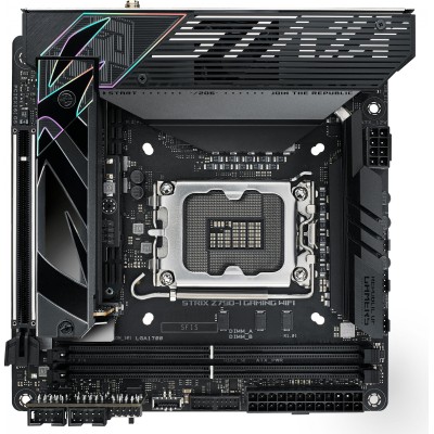 Материнская плата Asus ROG STRIX Z790-I GAMING WIFI Soc-1700 Intel Z790 2xDDR5 mini-ITX AC`97 8ch(7.1) 2.5Gg RAID+HDMI Материнская плата Asus ROG STRIX Z790-I GAMING WIFI Soc-1700 Intel Z790 2xDDR5 mini-ITX AC`97 8ch(7.1) 2.5Gg RAID+HDMI