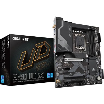Материнская плата Gigabyte Z790 UD AX Soc-1700 Intel Z790 4xDDR5 ATX AC`97 8ch(7.1) 2.5Gg RAID+HDMI+DP Материнская плата Gigabyte Z790 UD AX Soc-1700 Intel Z790 4xDDR5 ATX AC`97 8ch(7.1) 2.5Gg RAID+HDMI+DP