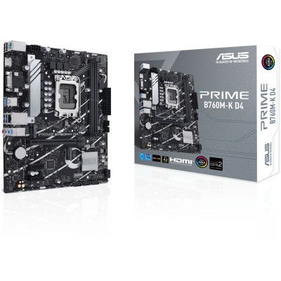 Материнская плата Asus PRIME B760M-K D4 Soc-1700 Intel B760 2xDDR4 mATX AC`97 8ch(7.1) GbLAN RAID+VGA+HDMI Материнская плата Asus PRIME B760M-K D4 Soc-1700 Intel B760 2xDDR4 mATX AC`97 8ch(7.1) GbLAN RAID+VGA+HDMI