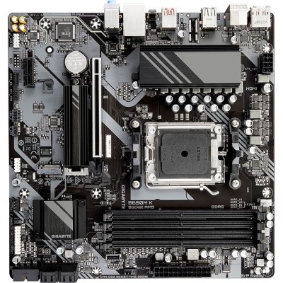 Материнская плата Gigabyte B650M K Socket AM5 AMD B650 4xDDR5 mATX AC`97 8ch(7.1) 2.5Gg RAID+HDMI Материнская плата Gigabyte B650M K Socket AM5 AMD B650 4xDDR5 mATX AC`97 8ch(7.1) 2.5Gg RAID+HDMI