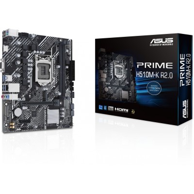 Материнская плата Asus PRIME H510M-K R2.0 Soc-1200 Intel H470 2xDDR4 mATX AC`97 8ch(7.1) GbLAN+VGA+HDMI Материнская плата Asus PRIME H510M-K R2.0 Soc-1200 Intel H470 2xDDR4 mATX AC`97 8ch(7.1) GbLAN+VGA+HDMI