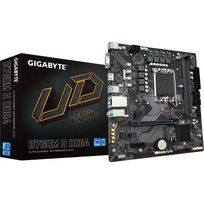 Материнская плата Gigabyte B760M H DDR4 Soc-1700 Intel B760 2xDDR4 mATX AC`97 8ch(7.1) GbLAN RAID+VGA+HDMI Материнская плата Gigabyte B760M H DDR4 Soc-1700 Intel B760 2xDDR4 mATX AC`97 8ch(7.1) GbLAN RAID+VGA+HDMI